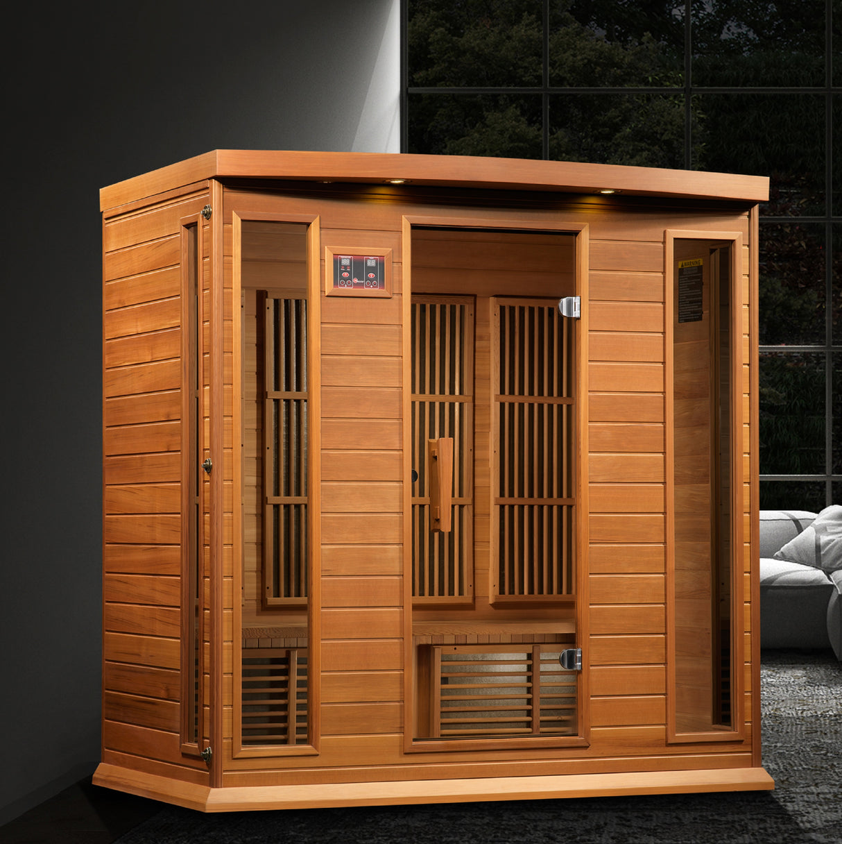 Maxxus Chaumont Edition 4-Person Red Cedar Corner Near Zero EMF FAR Infrared Sauna MX-K406-01-ZF CED