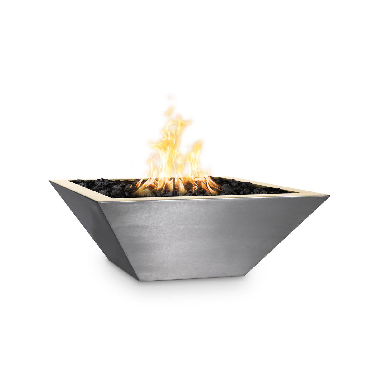 The Outdoor Plus 24" Square Maya Stainless Steel Fire Bowl OPT-24SQSSFO
