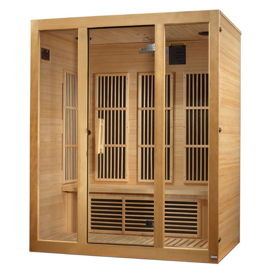 Maxxus Bellevue 3-Person Hemlock Low EMF FAR Infrared Sauna MX-J306-01