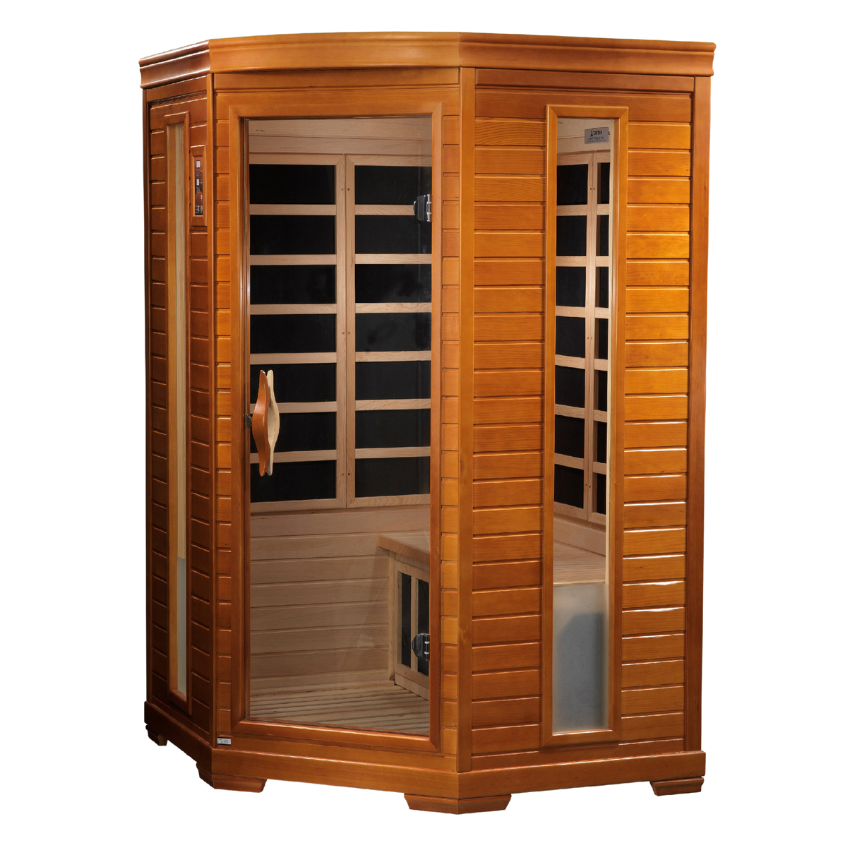 Dynamic Saunas Heming 2-Person Corner Low EMF Infrared Sauna DYN-6225-02