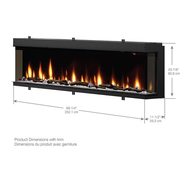 Dimplex Ignite XL Bold 100" Built-in Linear Electric Fireplace XLF10017-XD