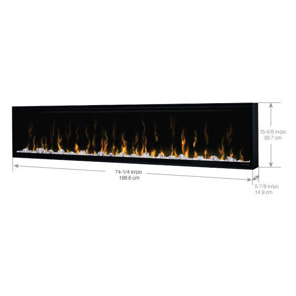 Dimplex IgniteXL 74" Built-in Linear Electric Fireplace XLF74