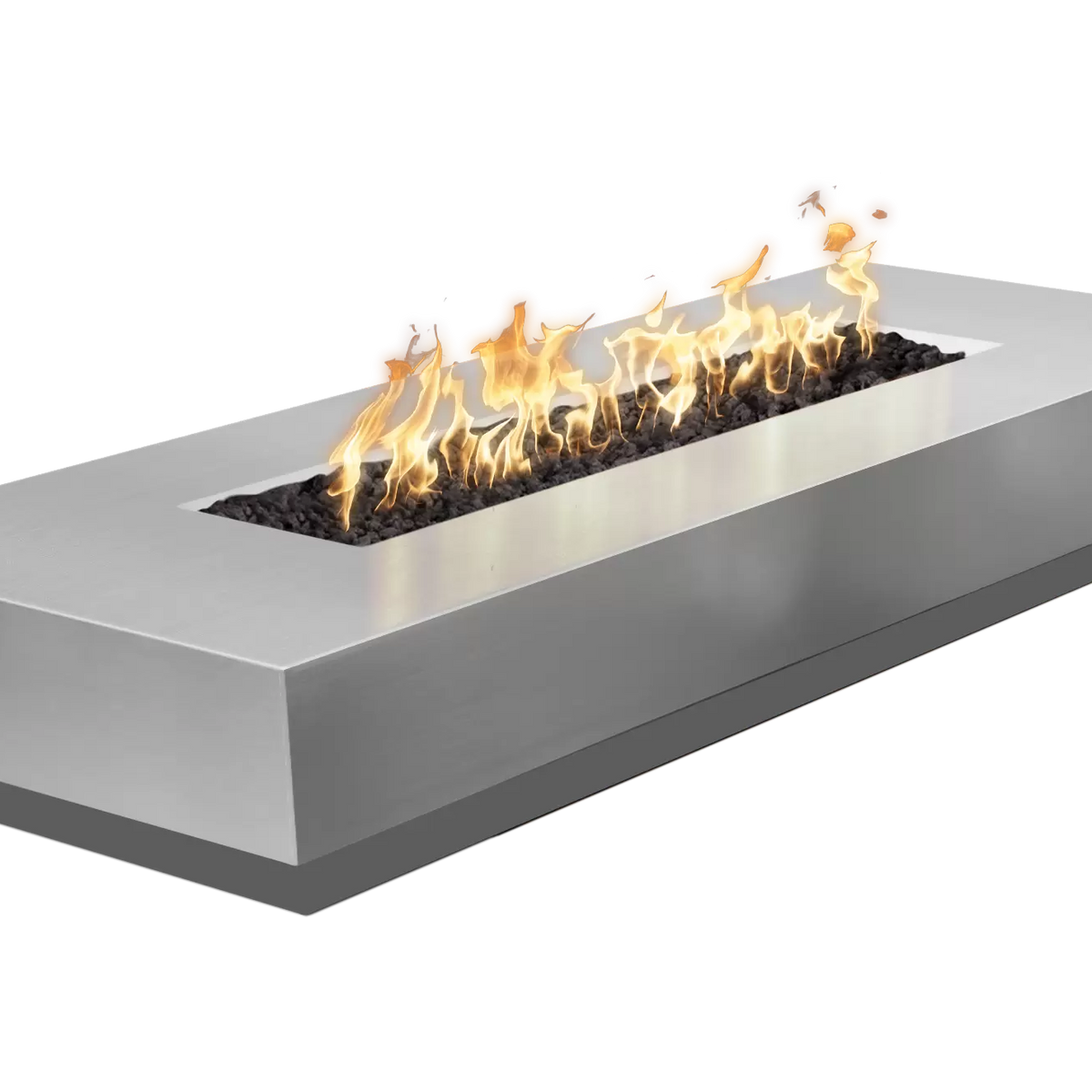 The Outdoor Plus 56"x38" Linear Cabo Stainless Steel Rectangular Fire ...