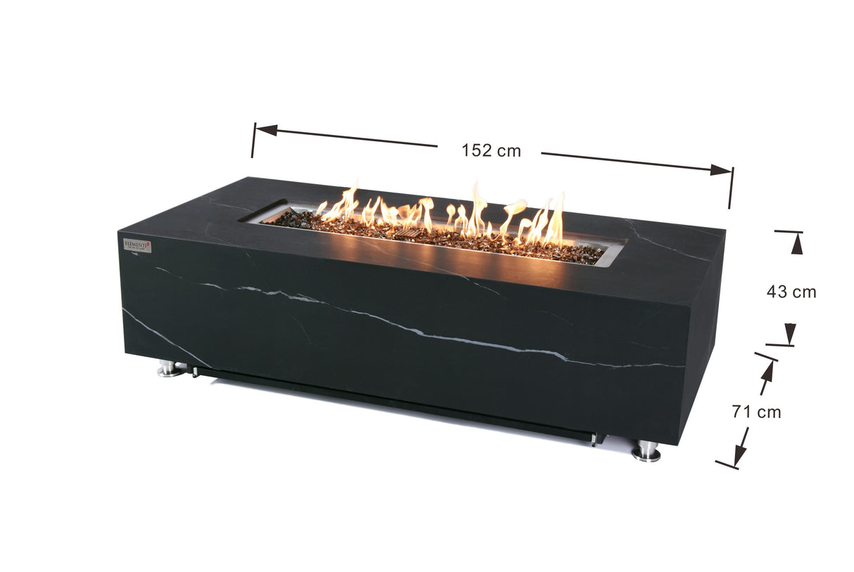 Elementi Plus Varna Marble Porcelain Fire Table OFP121BB