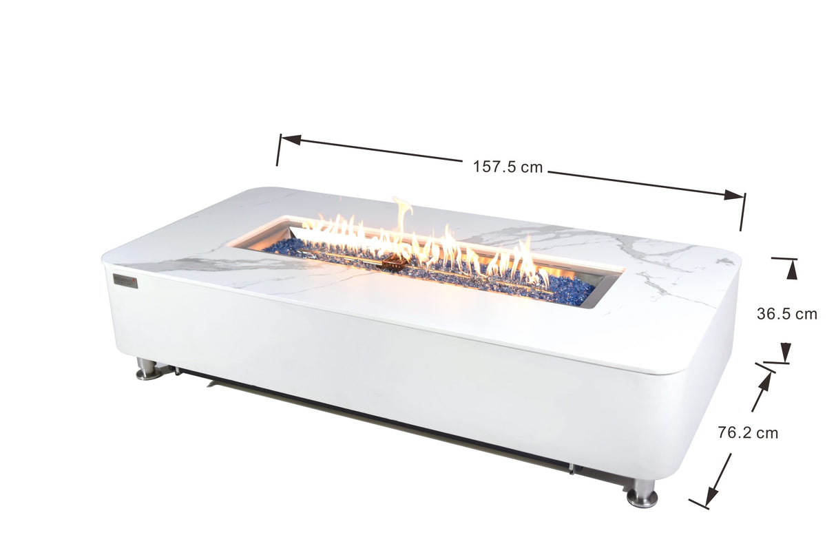 Elementi Plus Athens Porcelain Top Fire Table OFP102BW