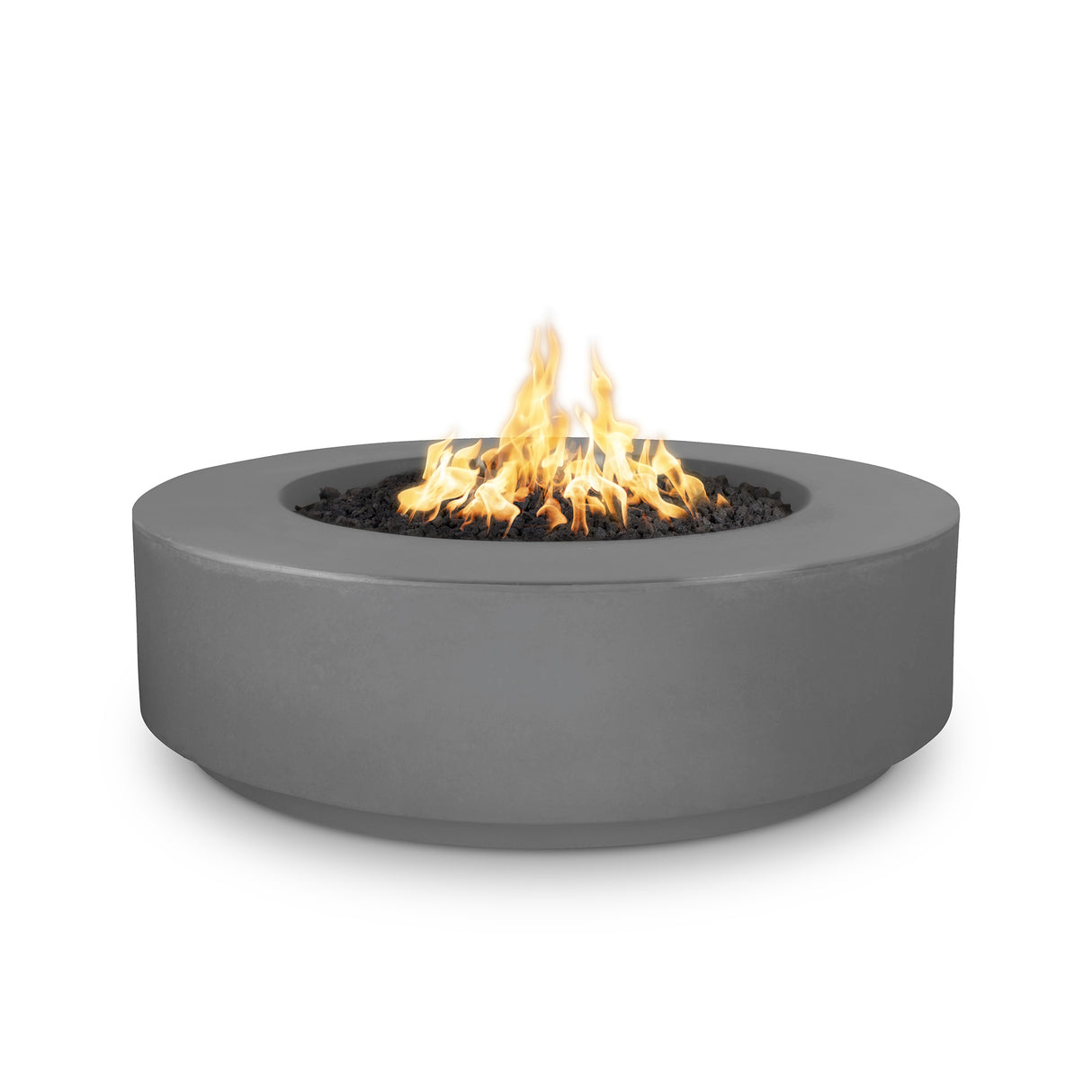 The Outdoor Plus 42" Florence GFRC Concrete 12" Tall Round Fire Pit OPT-FL42