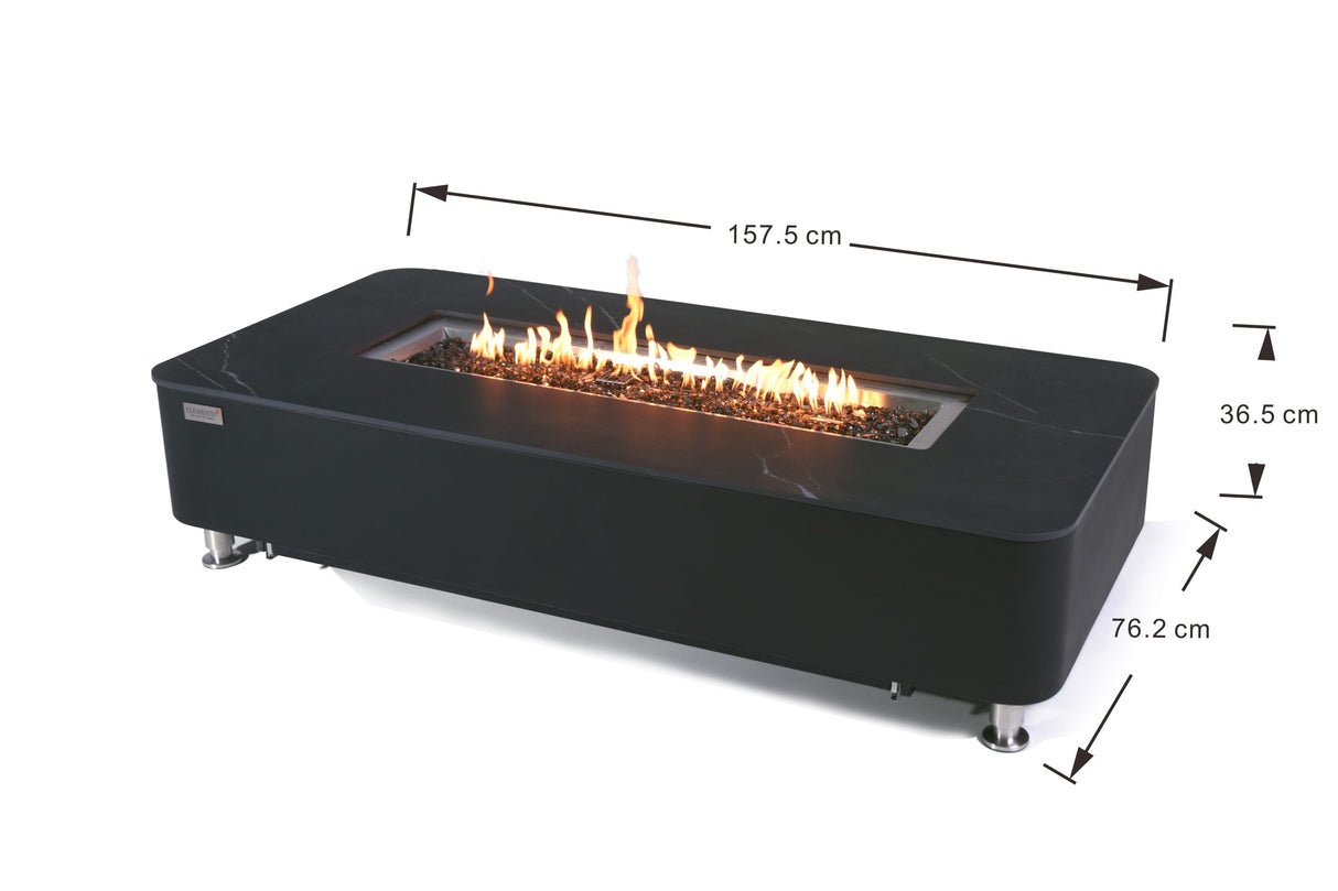 Elementi Plus Valencia Porcelain Top Fire Table OFP102BB