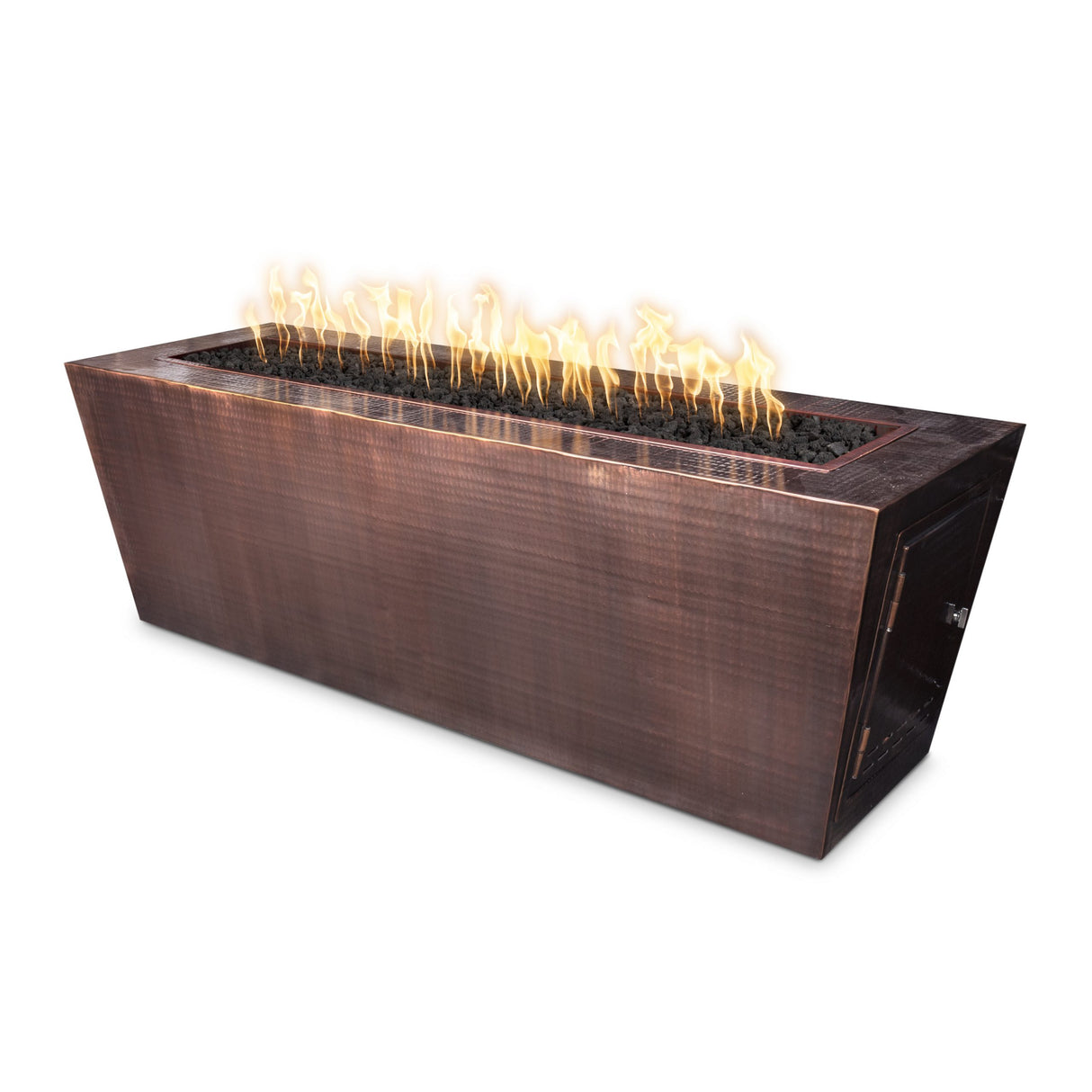 The Outdoor Plus 72" Mesa Hammered Copper Rectangular Fire Pit OPT-CPRTT7224