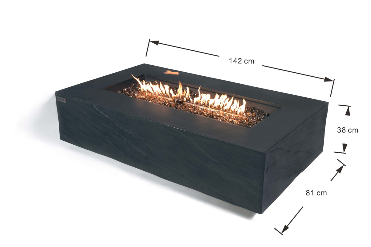 Elementi Plus Cape Town Rectangle Sandstone Fire Table OFG410SL