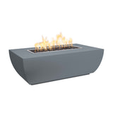 The Outdoor Plus 84" X 28" Linear Avalon Powder Coated Metal 15" Tall Rectangular Fire Pit OPT-AVLPC8415