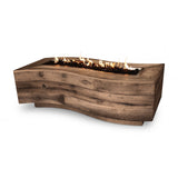 The Outdoor Plus 72" Big Sur Wood Grain GFRC Concrete Rectangular Fire Pit OPT-BGSR72