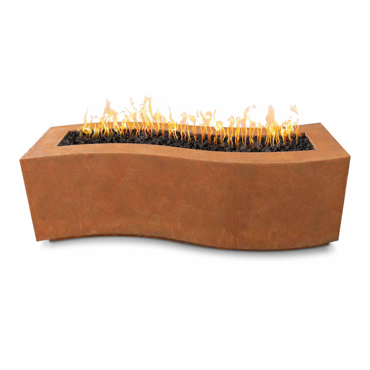 The Outdoor Plus 72" Billow Corten Steel Rectangular Fire Pit OPT-BLWCS72