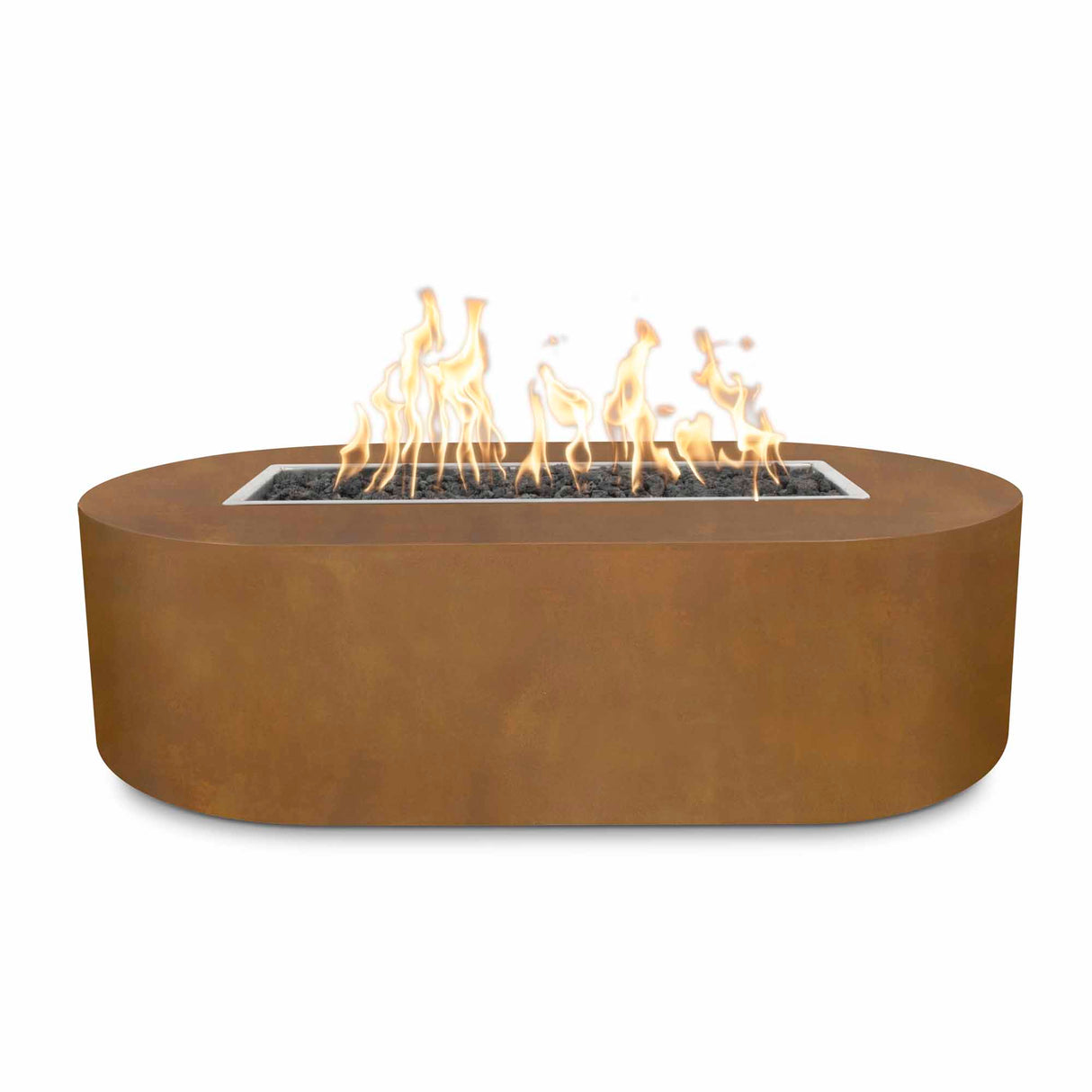 The Outdoor Plus 84" x 24" Bispo Corten Steel Rectangular Fire Pit OPT-BSPCS84