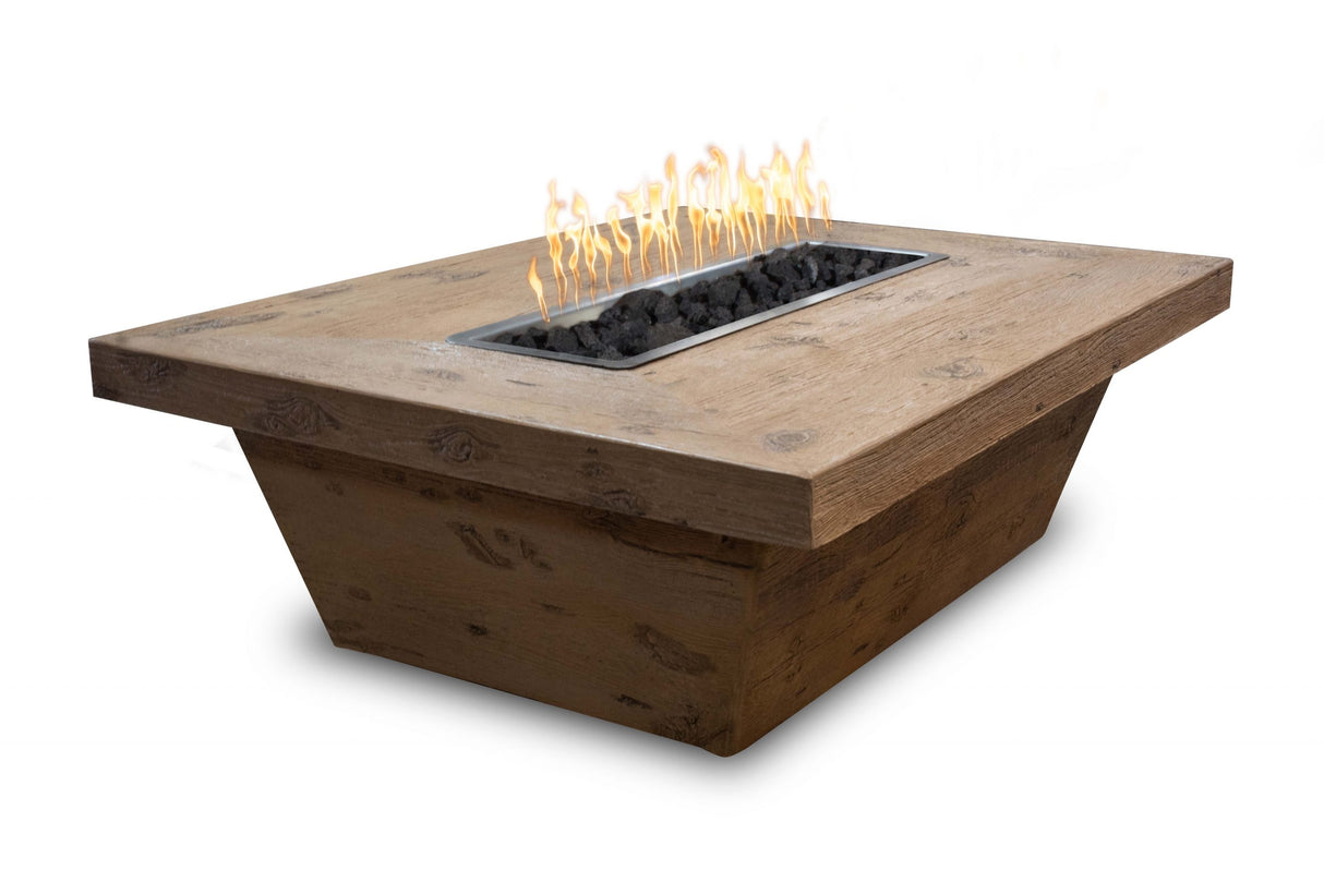 The Outdoor Plus 72"x 36" Carson Wood Grain GFRC Concrete 24" Tall Rectangular Fire Pit OPT-CRS7236