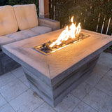 The Outdoor Plus 72"x 36" Carson Wood Grain GFRC Concrete 24" Tall Rectangular Fire Pit OPT-CRS7236