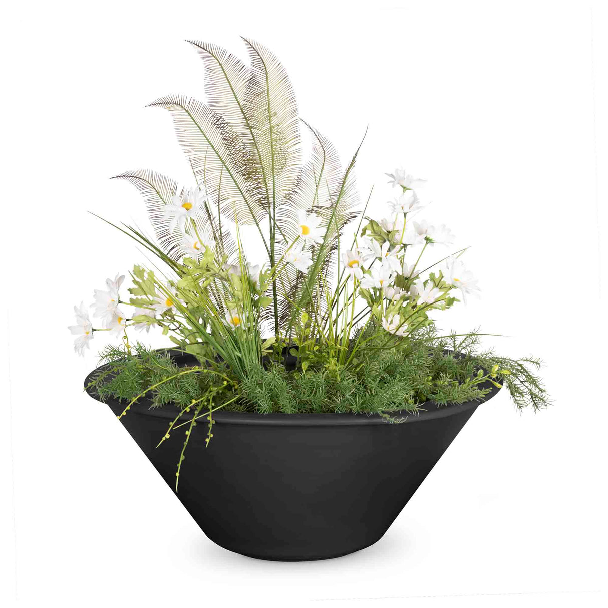 The Outdoor Plus 24" Cazo Powder Coated Metal Round Planter Bowl OPT-R24PCPO