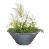 The Outdoor Plus 24" Cazo Powder Coated Metal Round Planter Bowl OPT-R24PCPO