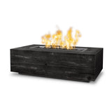 The Outdoor Plus 84" Coronado Wood Grain GFRC Concrete Rectangular Fire Pit OPT-COR84