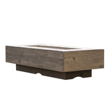 The Outdoor Plus 84" Coronado Wood Grain GFRC Concrete Rectangular Fire Pit OPT-COR84