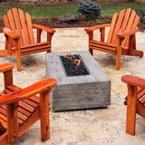 The Outdoor Plus 84" Coronado Wood Grain GFRC Concrete Rectangular Fire Pit OPT-COR84