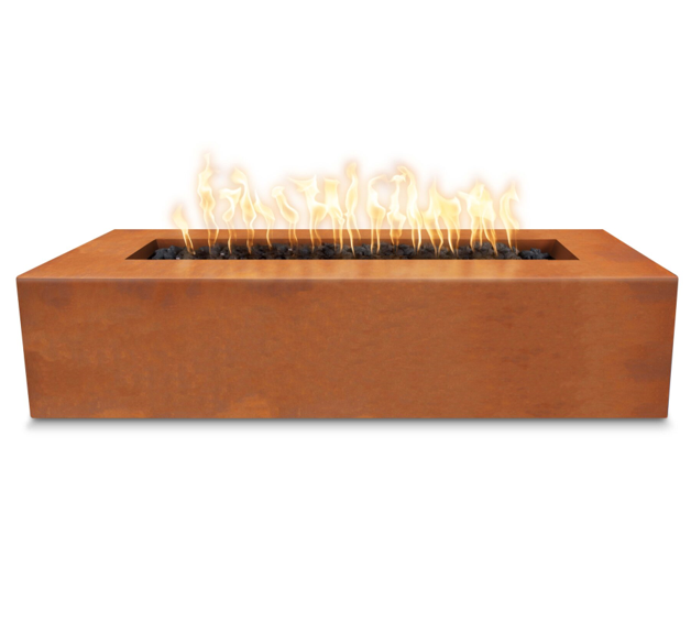 The Outdoor Plus 54" Regal Corten Steel Rectangular Fire Pit OPT-RGLCS54