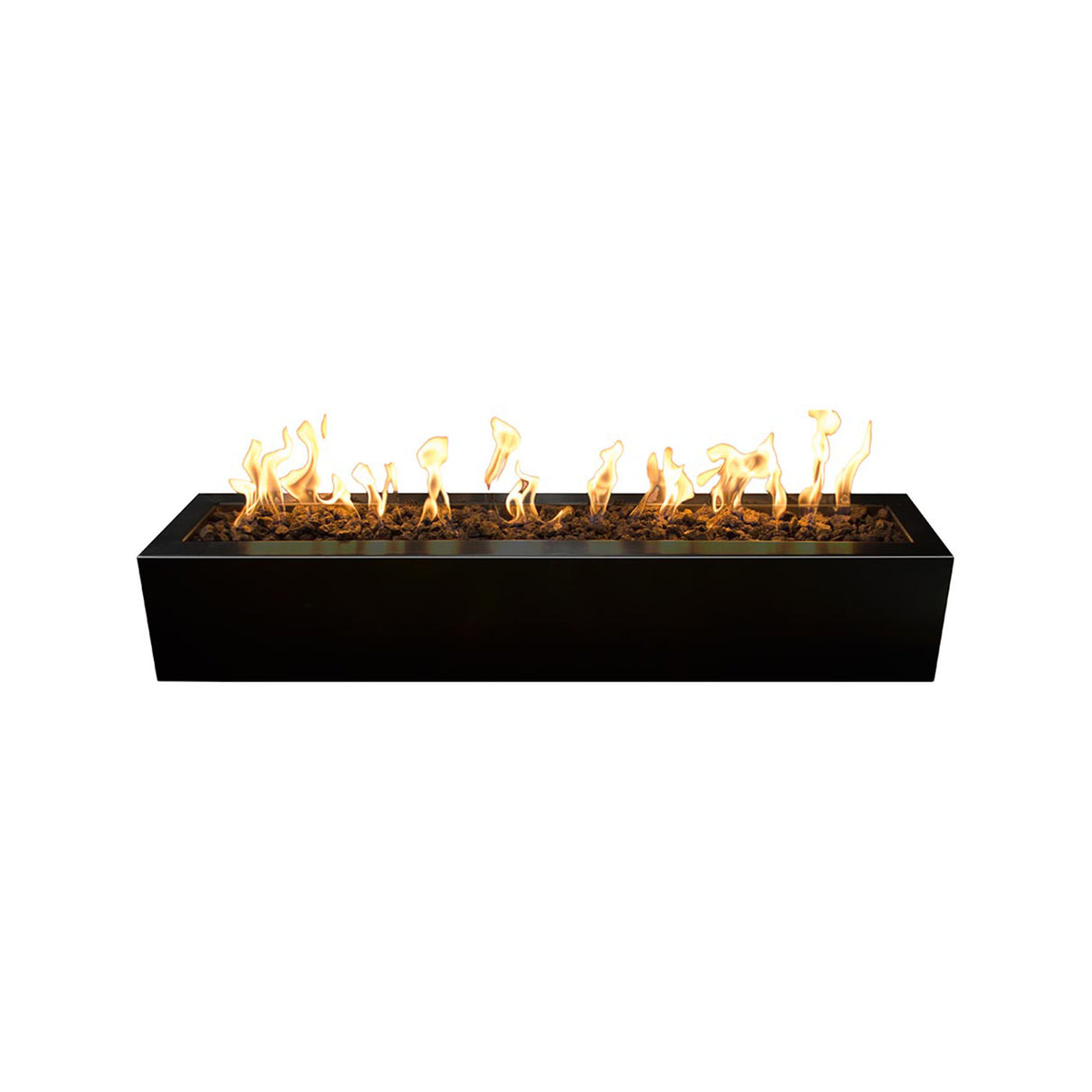 The Outdoor Plus 72" Eaves Powder Coated Metal Rectangular Fire Pit OPT-LBTPC72