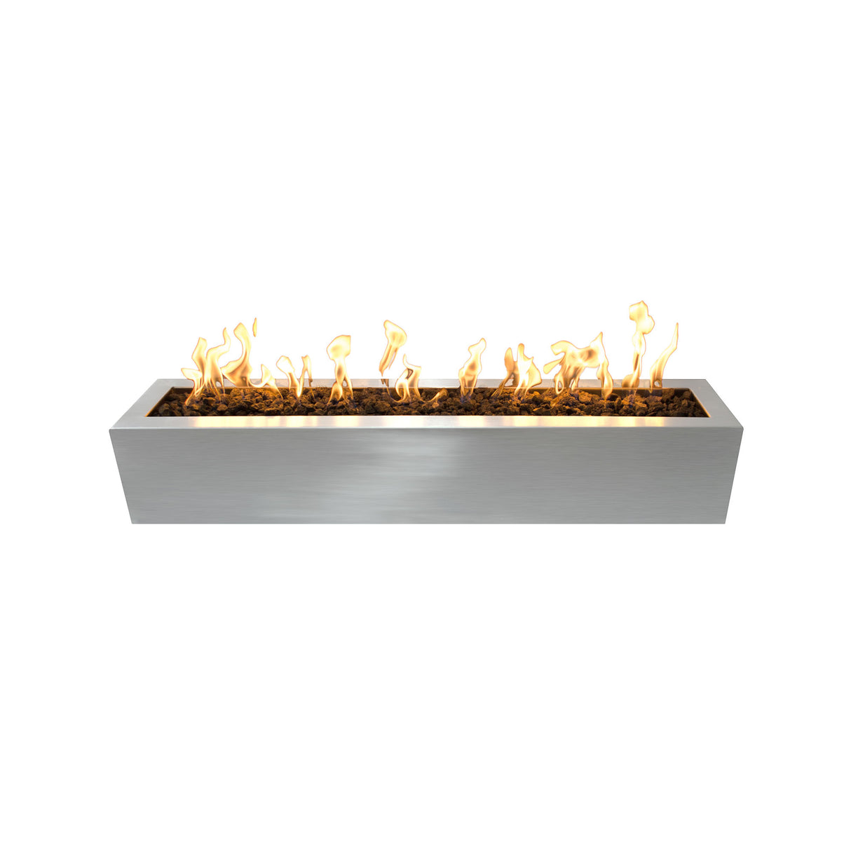 The Outdoor Plus 48" Eaves Stainless Steel Rectangular Fire Pit OPT-LBTSS48