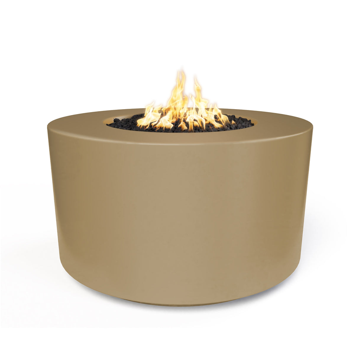 The Outdoor Plus 42" Florence GFRC Concrete 24" Tall Round Fire Pit OPT-FL4224