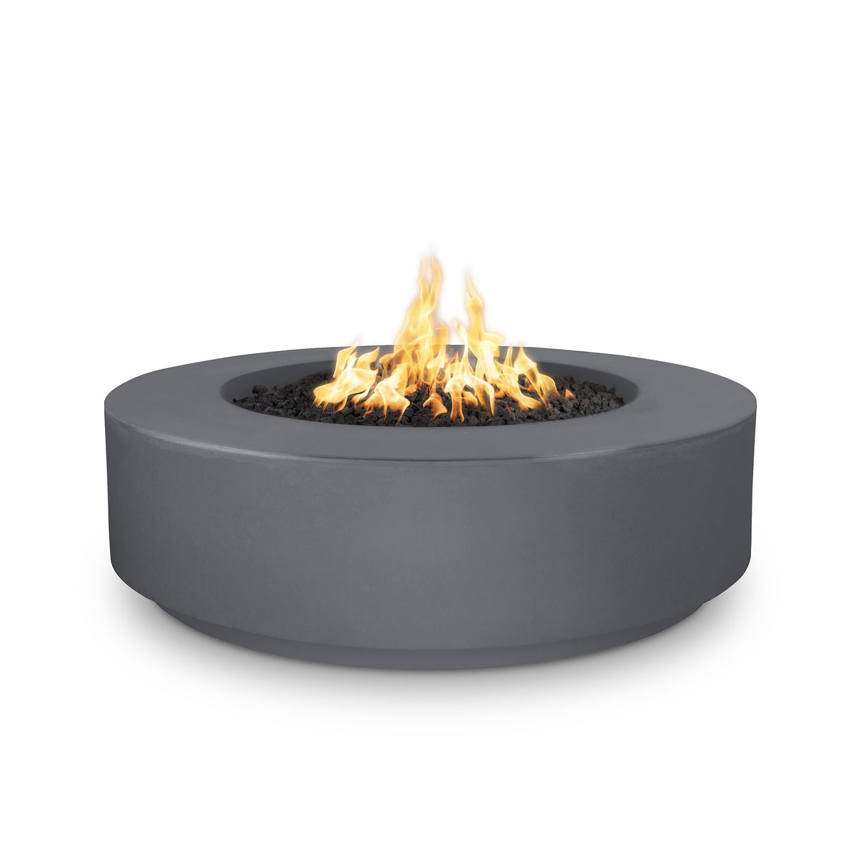 The Outdoor Plus 42" Florence GFRC Concrete 12" Tall Round Fire Pit OPT-FL42