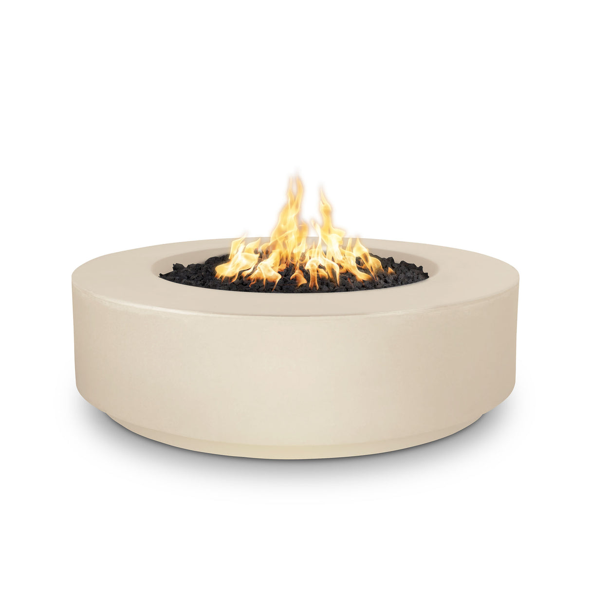 The Outdoor Plus 42" Florence GFRC Concrete 12" Tall Round Fire Pit OPT-FL42