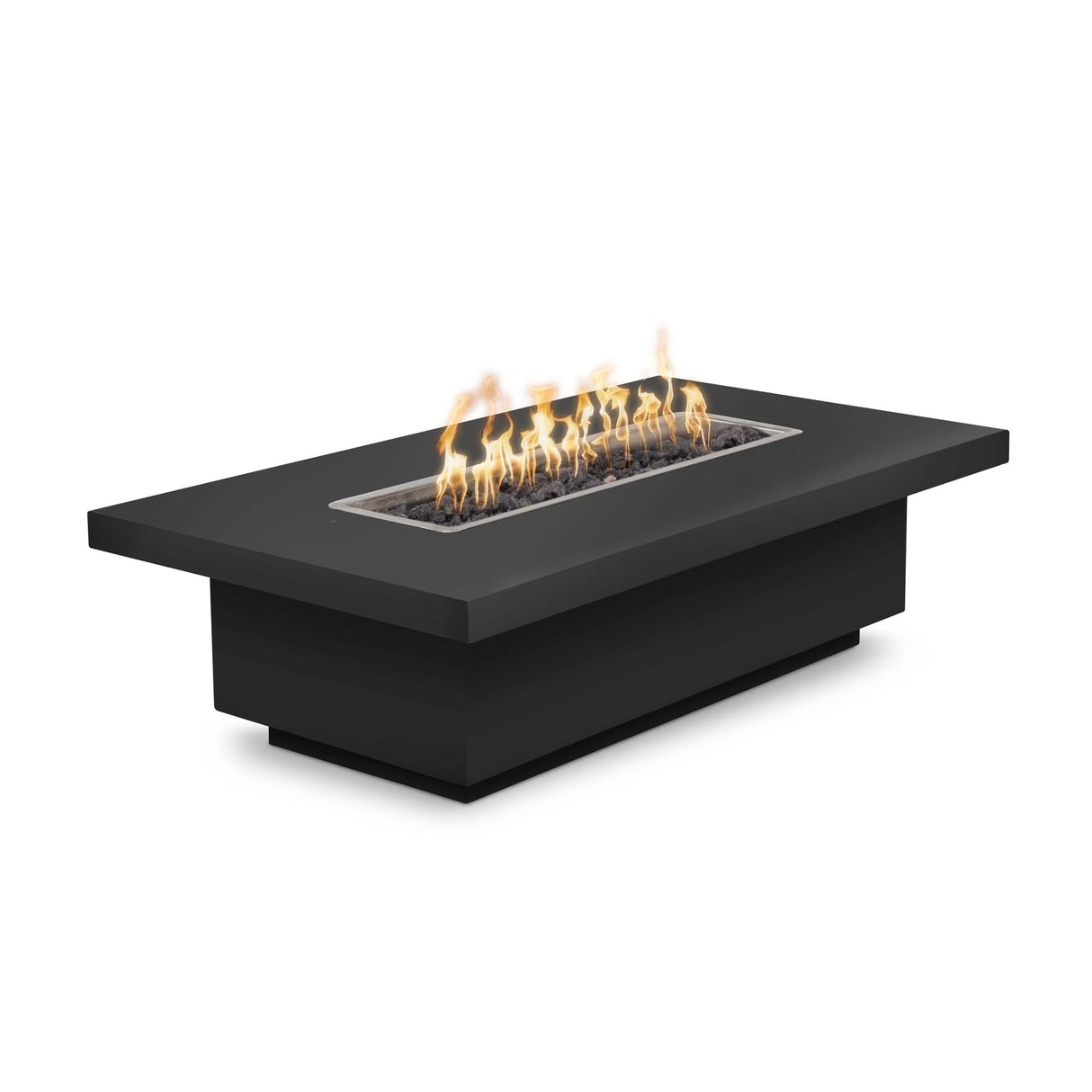 The Outdoor Plus 60" X 32" Fremont Powder Coated Metal 15” Tall Rectangular Fire Pit OPT-FRMPC6015