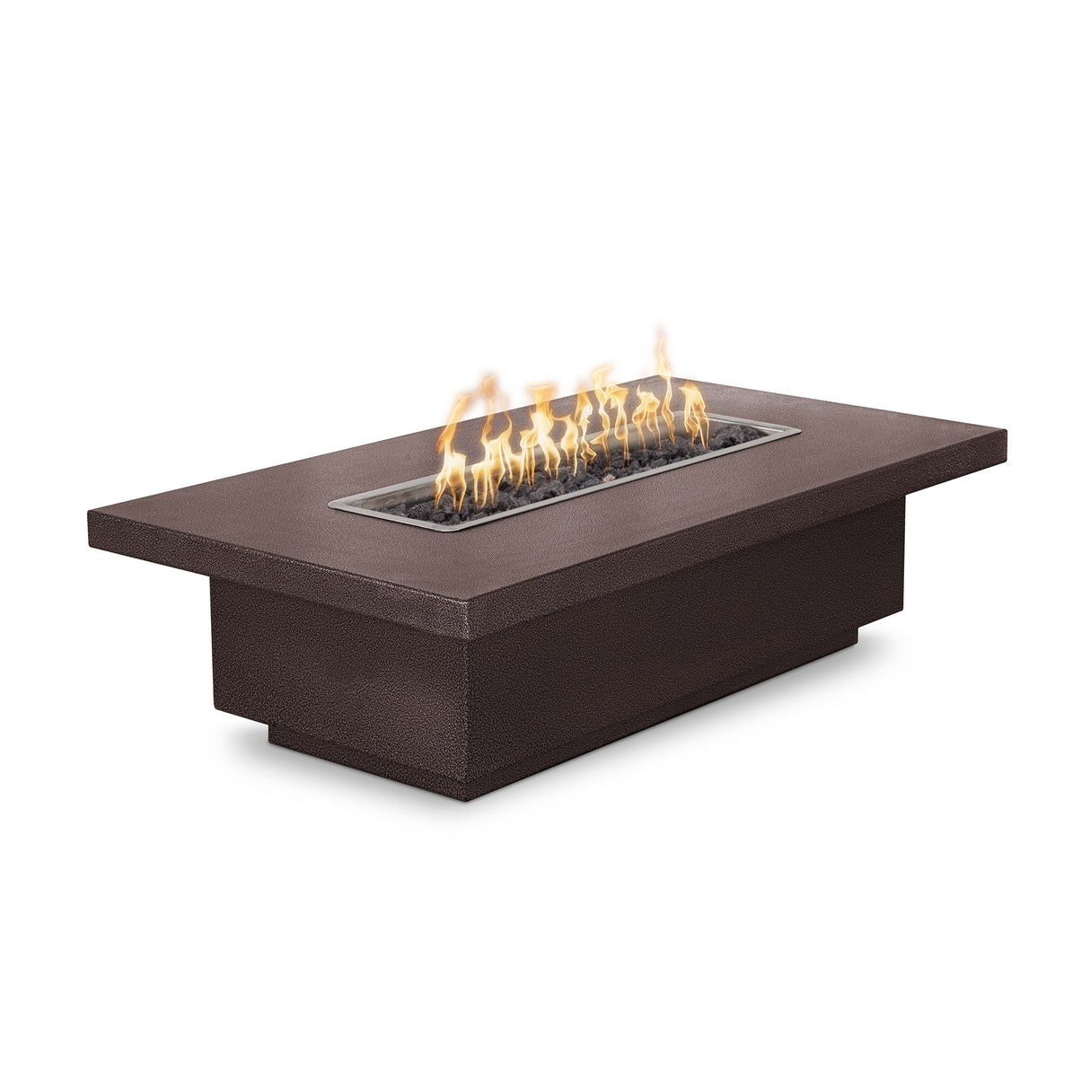 The Outdoor Plus 60" X 32" Fremont Powder Coated Metal 15” Tall Rectangular Fire Pit OPT-FRMPC6015