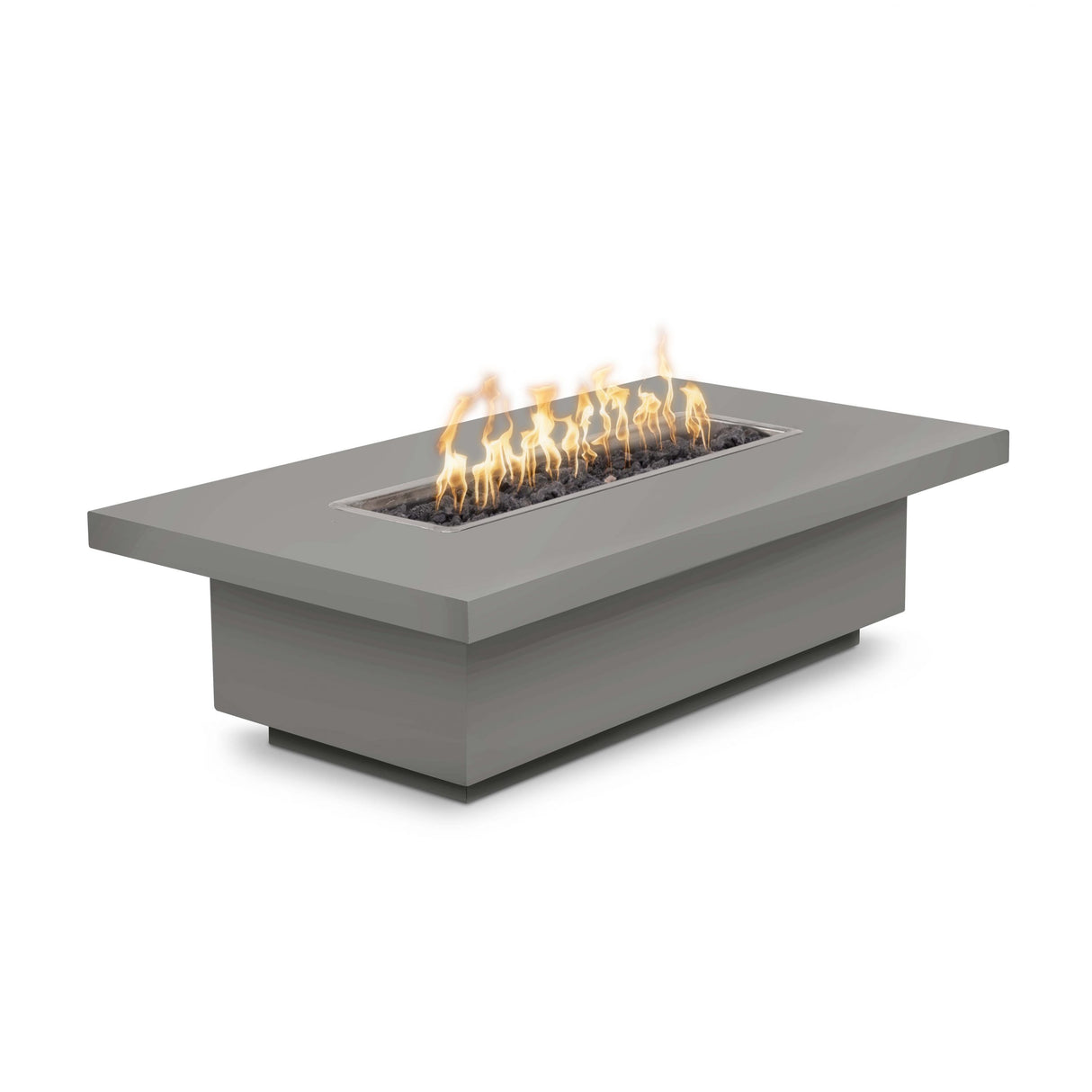 The Outdoor Plus 60" X 32" Fremont Powder Coated Metal 15” Tall Rectangular Fire Pit OPT-FRMPC6015