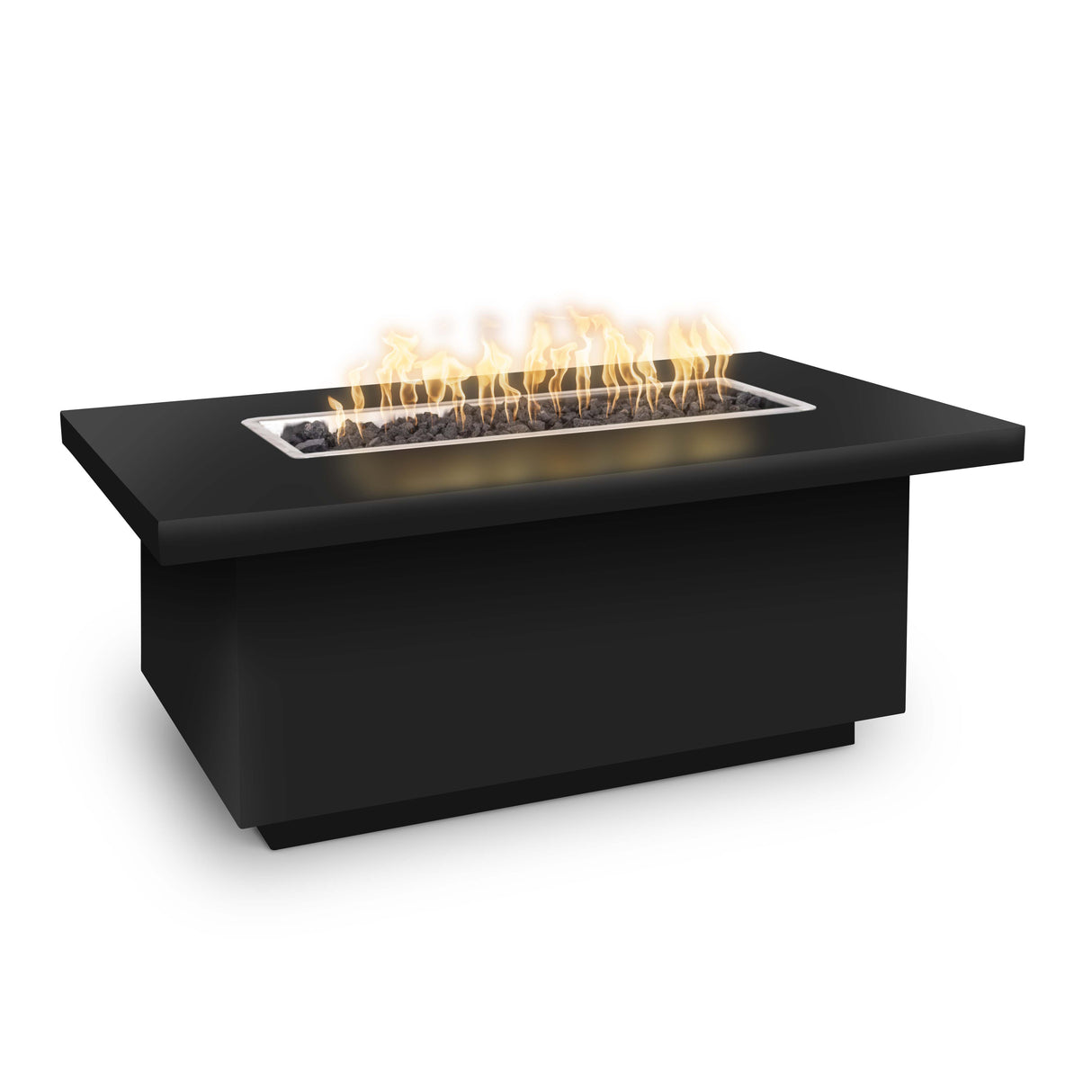 The Outdoor Plus 60" X 32" Fremont Powder Coated Metal 24” Tall Rectangular Fire Pit OPT-FRMPC6024