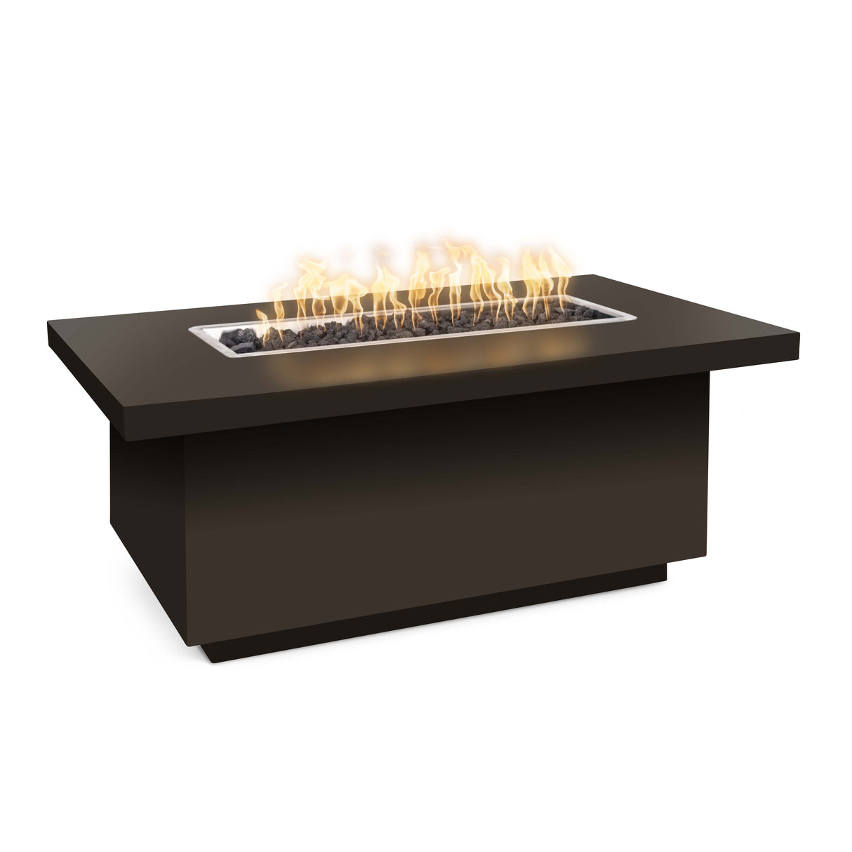 The Outdoor Plus 60" X 32" Fremont Powder Coated Metal 24” Tall Rectangular Fire Pit OPT-FRMPC6024