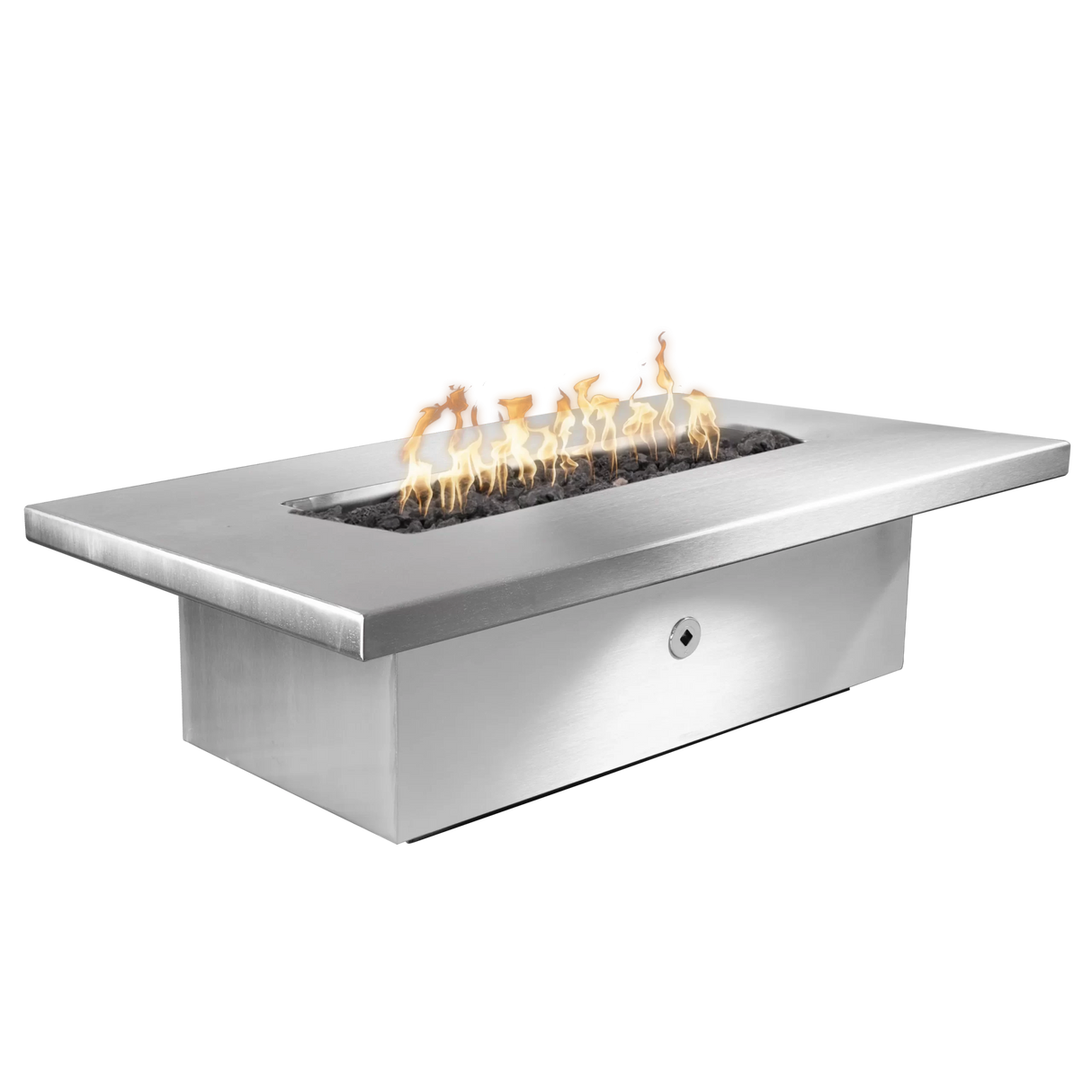 The Outdoor Plus 60" X 32" Fremont Stainless Steel 24” Tall Rectangular Fire Pit OPT-FRMSS6024