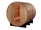 Golden Designs Zurich 4-Person Barrel Traditional Sauna with Bronze Privacy View GDI-B024-01