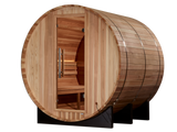 Golden Designs Zurich 4-Person Barrel Traditional Sauna with Bronze Privacy View GDI-B024-01