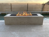 The Outdoor Plus 66" Cabo GFRC Concrete Rectangular Fire Pit OPT-CBLN66