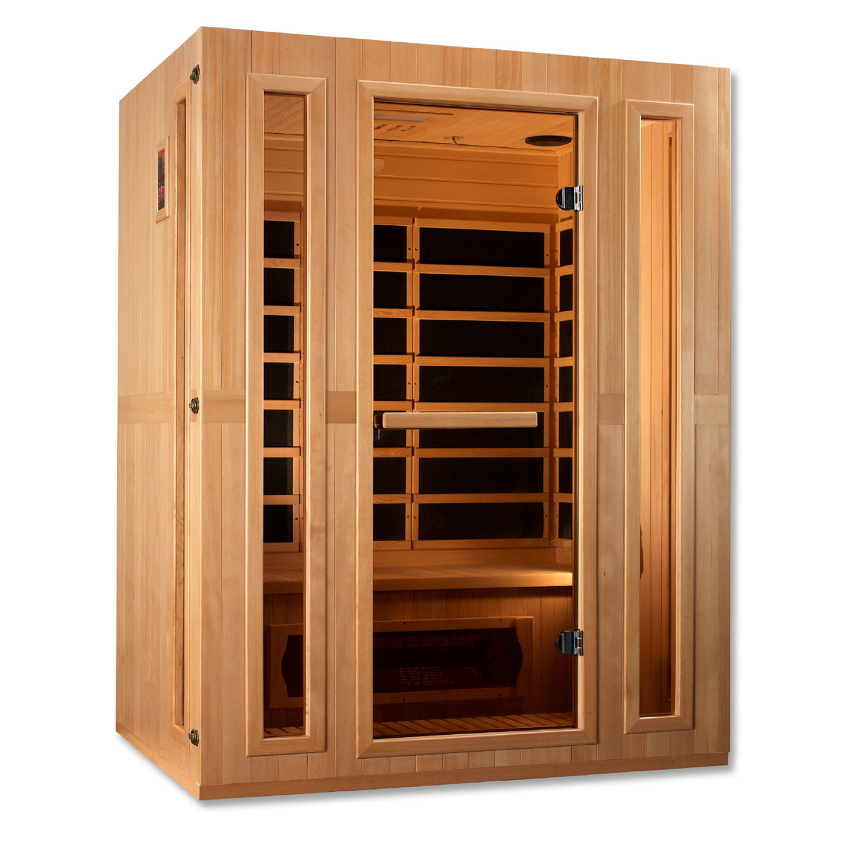 Maxxus Trinity Dual Tech 3-Person Hemlock Corner Low EMF FAR Infrared Sauna MX-LS3-01