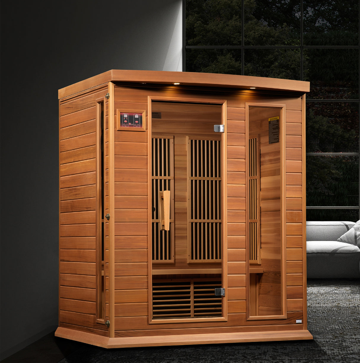 Maxxus 3-Person Red Cedar Near Zero EMF FAR Infrared Sauna MX-K306-01-ZF CED