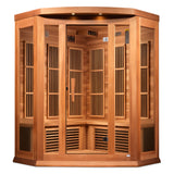 Maxxus Avignon Edition 3-Person Red Cedar Corner Near Zero EMF FAR Infrared Sauna MX-K356-01-ZF CED