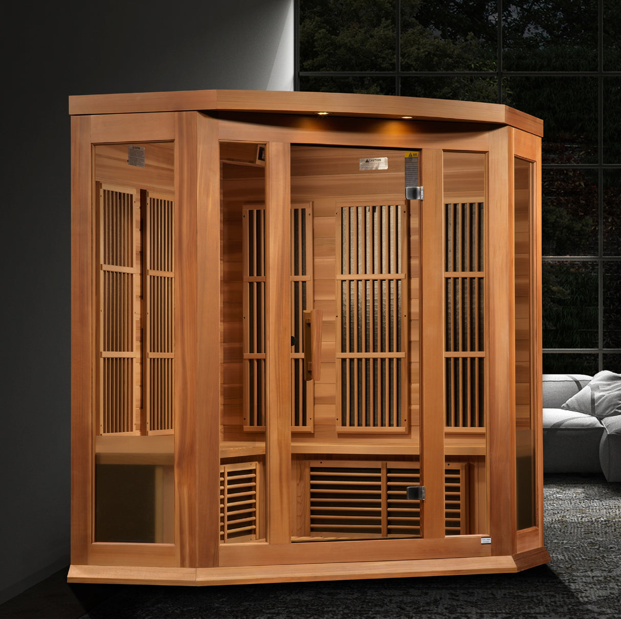 Maxxus Avignon Edition 3-Person Red Cedar Corner Near Zero EMF FAR Infrared Sauna MX-K356-01-ZF CED