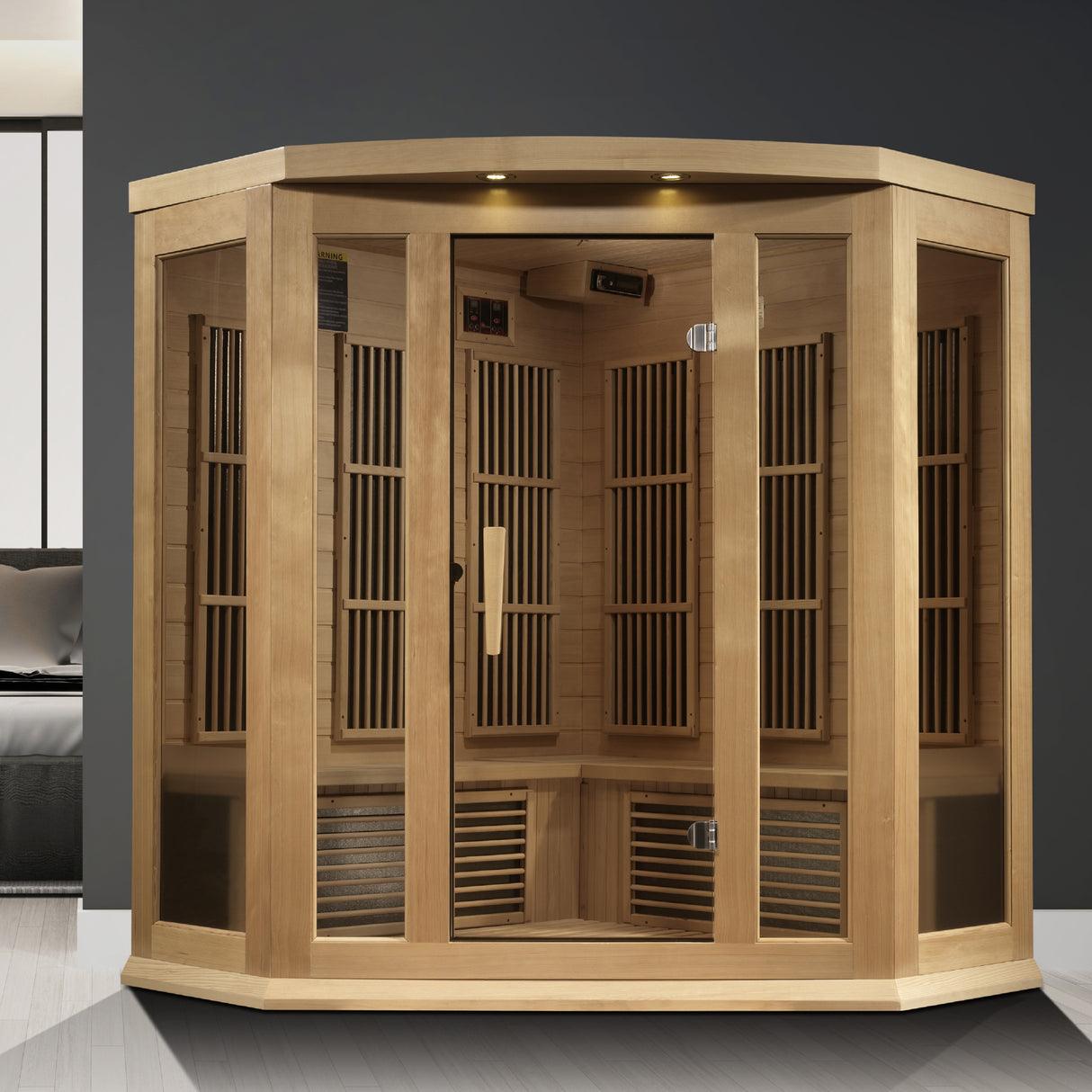 Maxxus 3-Person Hemlock Corner Near Zero EMF FAR Infrared Sauna MX-K356-01-ZF