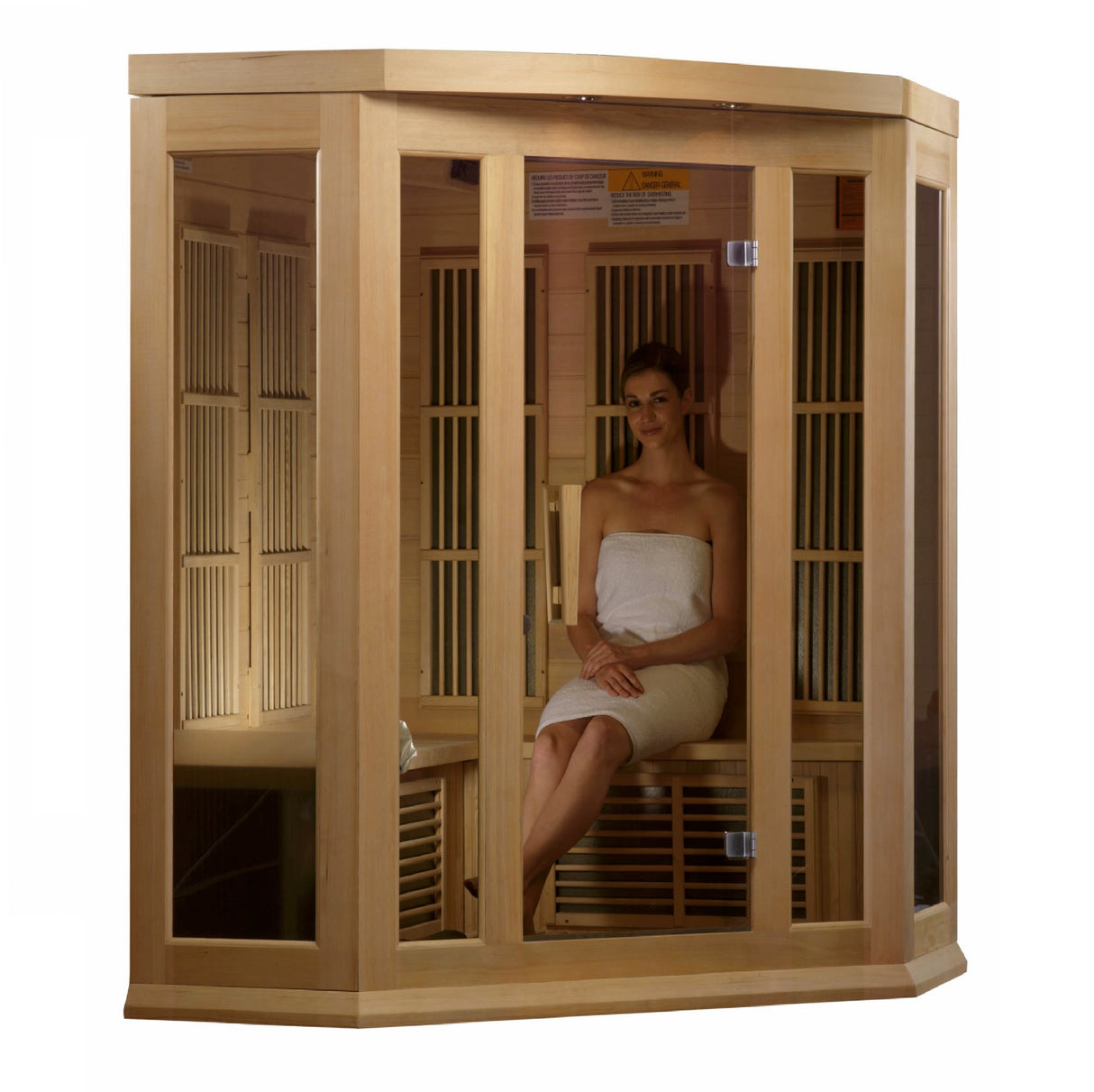 Maxxus 3-Person Hemlock Corner Low EMF FAR Infrared Sauna MX-K356-01