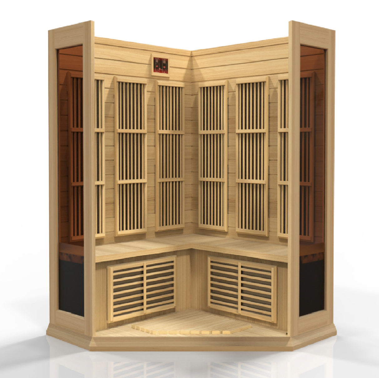 Maxxus 3-Person Hemlock Corner Low EMF FAR Infrared Sauna MX-K356-01