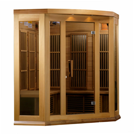 Maxxus 3-Person Red Cedar Corner Low EMF FAR Infrared Sauna MX-K356-01 CED