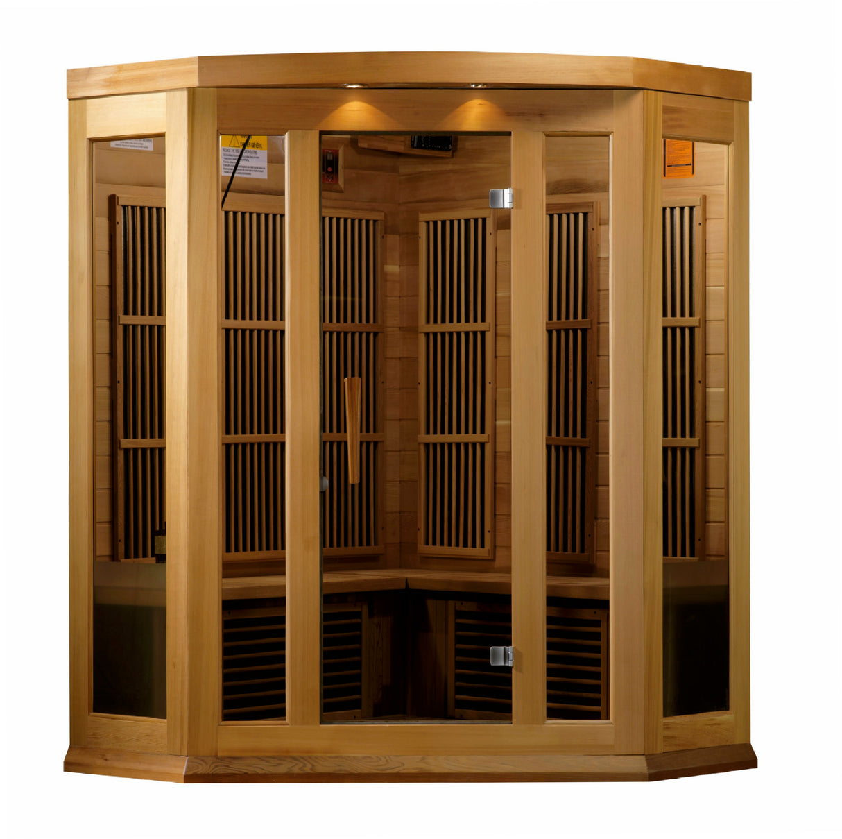 Maxxus 3-Person Red Cedar Corner Low EMF FAR Infrared Sauna MX-K356-01 CED