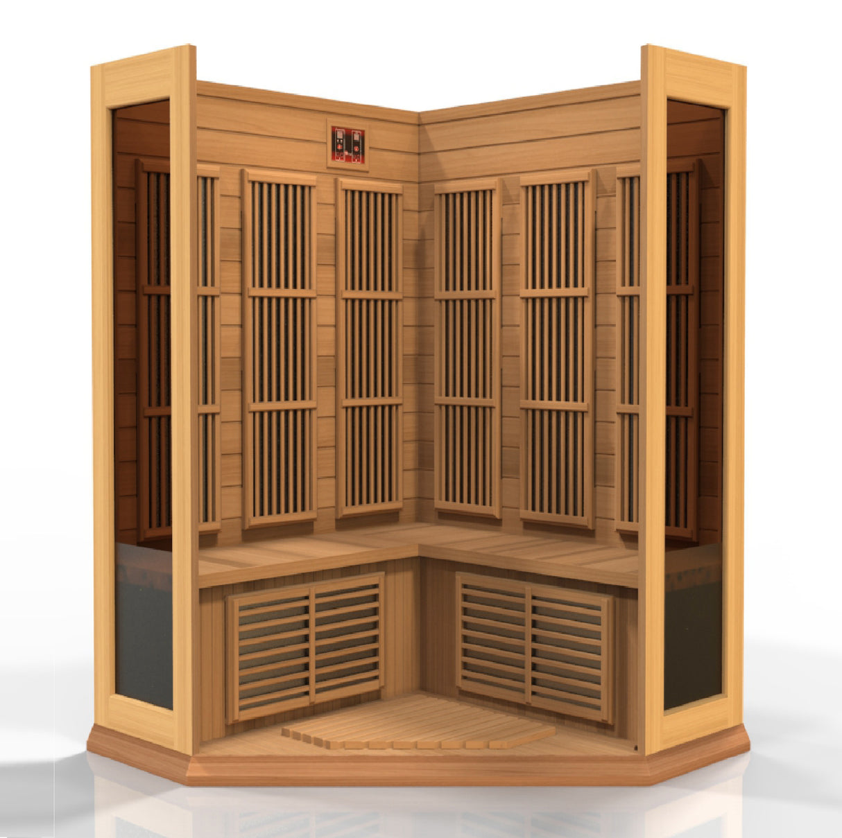 Maxxus 3-Person Red Cedar Corner Low EMF FAR Infrared Sauna MX-K356-01 CED