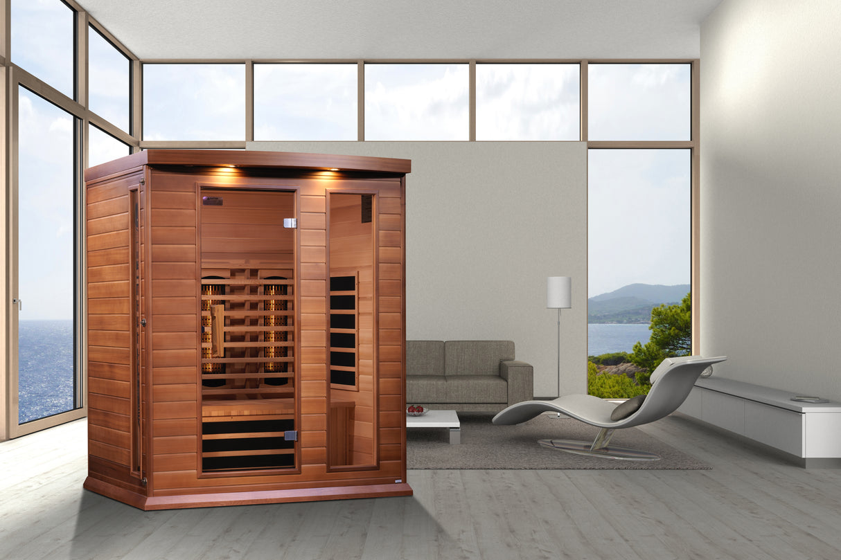 Maxxus 3-Person Red Cedar Full Spectrum Near Zero EMF Infrared Sauna MX-M306-01-FS CED